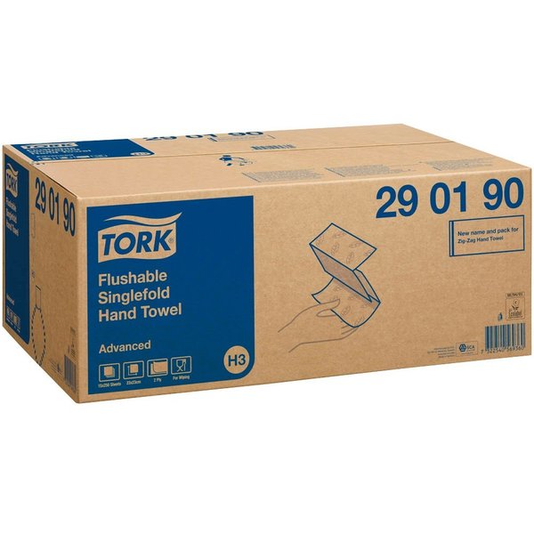 TORK Papierhandtücher H3 Advanced schnellauflösend Zick-Zack-Falzung 2-lagig 3.750 Tücher