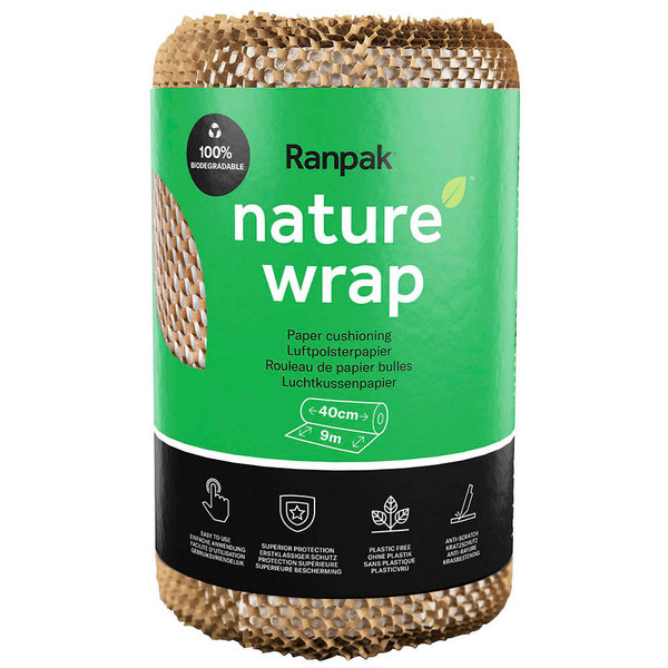 Ranpak® Waben-Packpapier NatureWrap 40,0 cm x 9,0 m braun, 1 Rolle