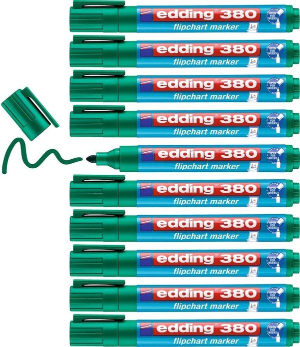 10 edding 380 Flipchart-Marker 1,5 - 3,0 mm / grün