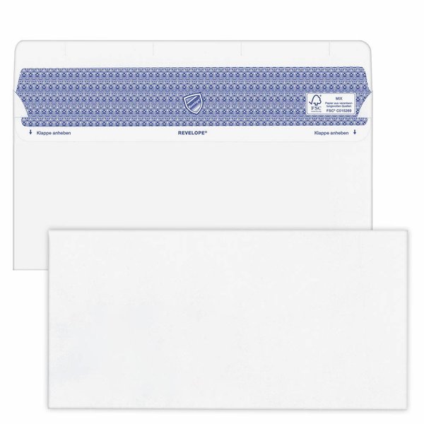 MAILmedia Briefumschläge Revelope® Professional DIN lang+ ohne Fenster offset weiß selbstklebend 500