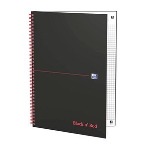 OXFORD Collegeblock Black n'Red Spiralbuch kariert DIN A5 ohne Rand